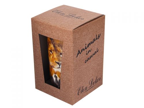 Кружка з силіконовою кришкою "Лев" 350 мл