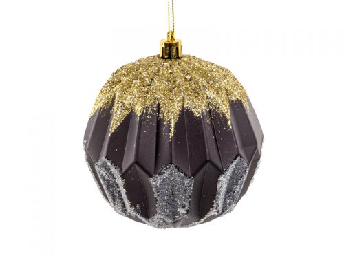Набір ялинкових прикрас 4 штук 10 см чорний із золотом (пластик)