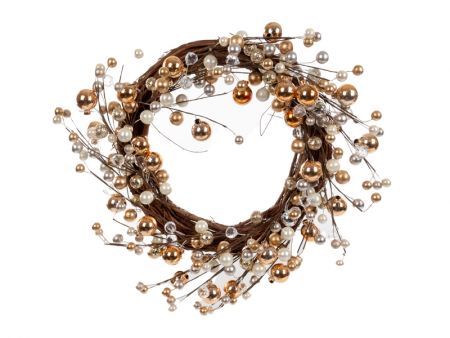 Декоративний вінок 40 см золото (пластик)