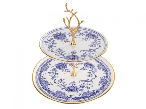 Блюдо двоярусне "Blue Rose" 19см та 26см