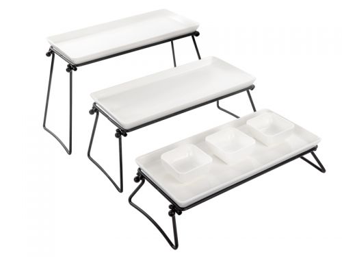 Набір з 3-х сервирувальних блюд на підставці