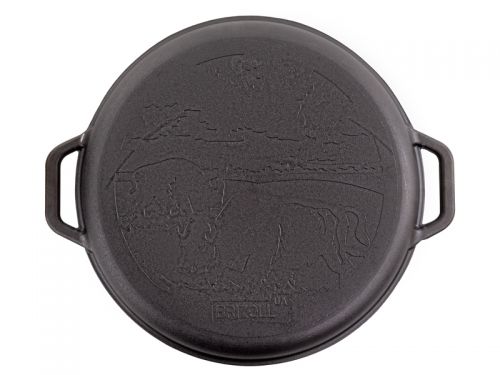Казан азiатський чавунний з чавунною кришкою - сковородою ТМ "BRIZOLL" 15 л "Азiя"