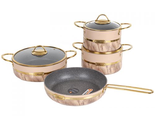 Набiр з 4 пр. Brioni "Selection Plus Biege" (Каструля 18 см 2,1 л/каструля 20 см 2,7 л/ сковорода 26