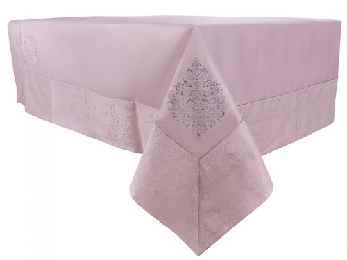Скатертина 160х250 см Plain зі стразами, цвет порошок