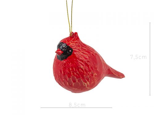 Фігурка декоративна підвісна «Червоний кардинал» 8,5х7х7,5 см