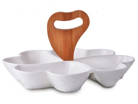 Менажниця на бамбуковій підставці 28х28х15,5см