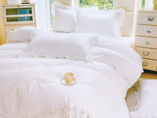 Комплект постільної білизни білий Touch Cotton поліестер 200x230 см