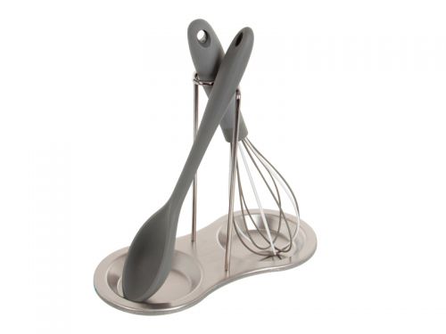 Підставка для кухонного приладдя 23,5х11х20 см (нержавіюча сталь)