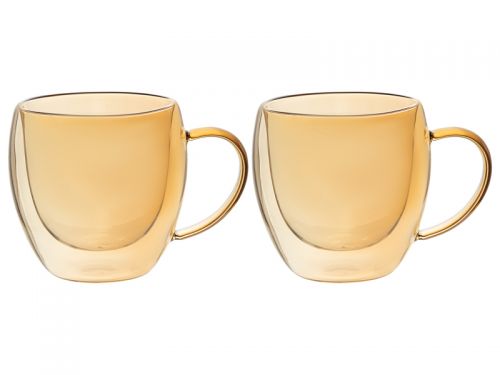 Набір з 2-х кухлів з подвійними стінками Le Glass "Amber" 300 мл