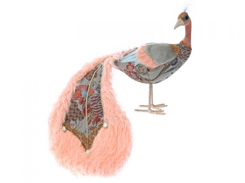 Різдвяний павич з еко хутром 86x47x55см