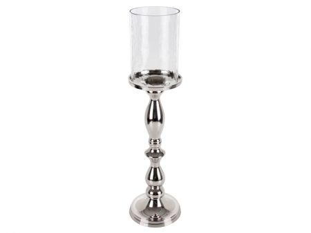 Підсвічник алюміній зі скляною колбою 48 см