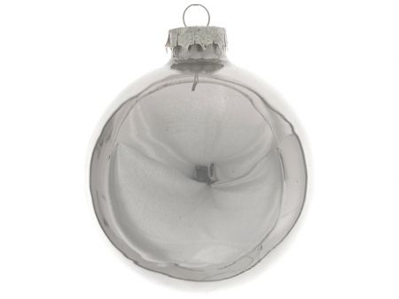Набір з 4-х ялинкових куль 10см срібло