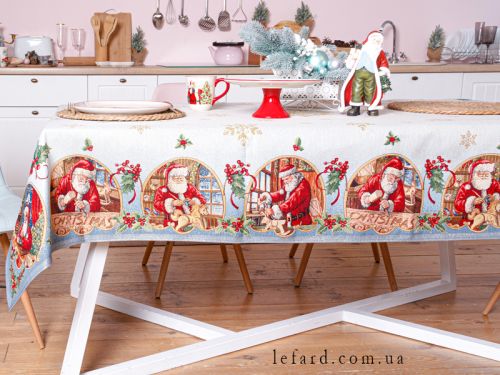 Скатертина гобеленова новорічна з люрексом  "HAMLET" 100х100см