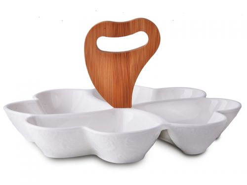 Менажниця на бамбуковій підставці 28х28х15,5см