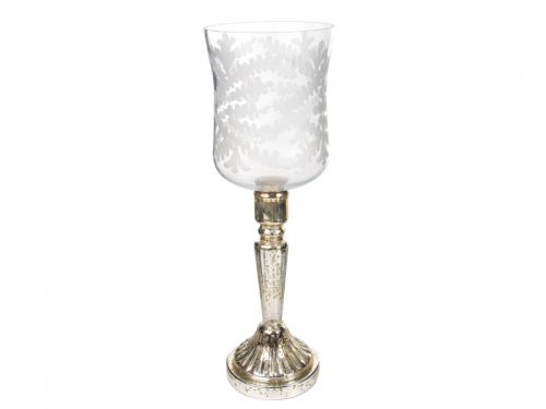 Скляний свічник декоративний 35x11см