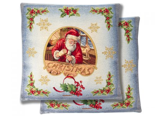 Наволочка новорічна гобеленова з люрексом 