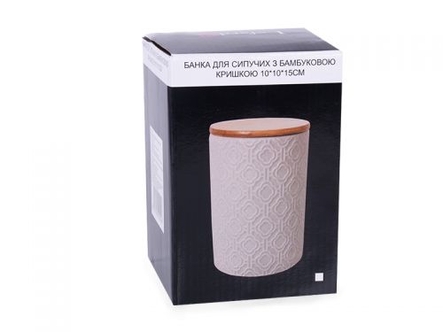 Банка для сипучих з бамбуковою кришкою 10х10х15см