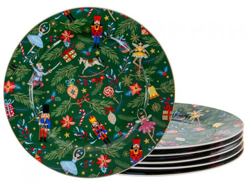 Набір тарілок "Green Christmas" 6 шт 27 см