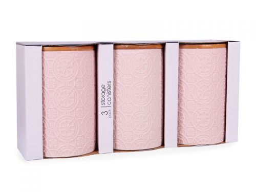 Набір з 3-х банок для сипучих з бамбуковою кришкою 10х10х15см