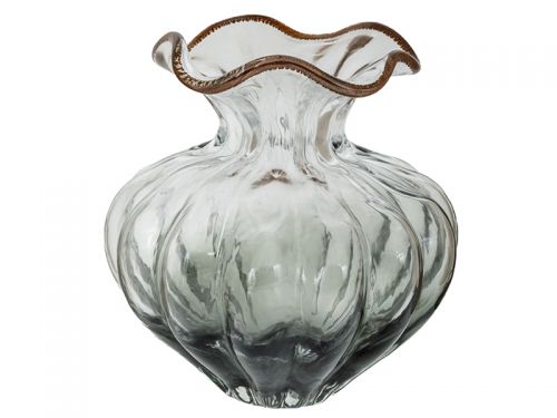 Сіра скляна ваза d24x24 см