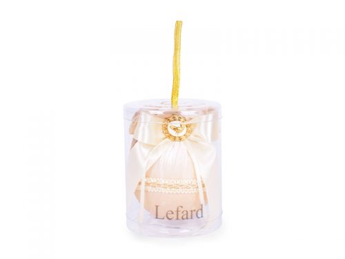 Ялинкова куля Ø 8 см з брошкою пташка "Айворі"