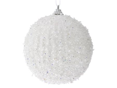 Набір з 3-х куль білий з глітером, 10см