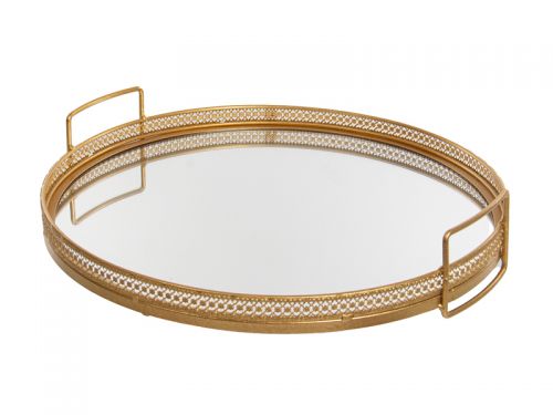 Піднос 39,5х8,5см. (метал/скло)