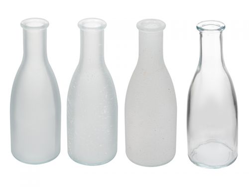 Набор из 4-х ваз Bottle white-frost h18 d6x26,5 см