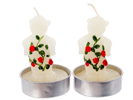 Набір з двох свічок-ведмедиків 7,5х7,2х7,7 см