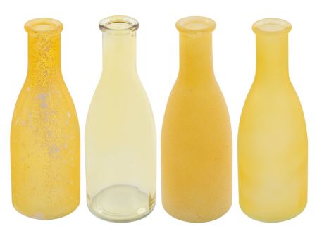 Набор из 4-х ваз Bottle amber h18 d6x26,5 см скло