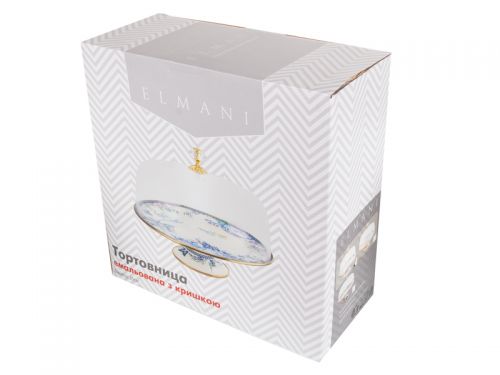 ТОРТІВНИЦЯ ЕМАЛЬОВАНА "BUTTERFLY" ELMANI З КРИШКОЮ НА НІЖЦІ, ДІАМЕТР=30СМ