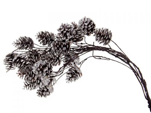 Гілка декоративна хвойна з шишками 45 см (пластик)
