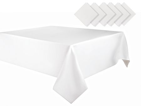 НАБІР СКАТЕРТИНА 140X220СМ + 6 СЕРВЕТОК 35х35СМ MILK