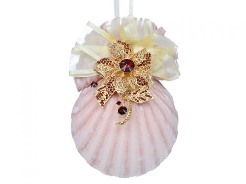 Ялинкова куля Ø 10 см з золотою квiткою 