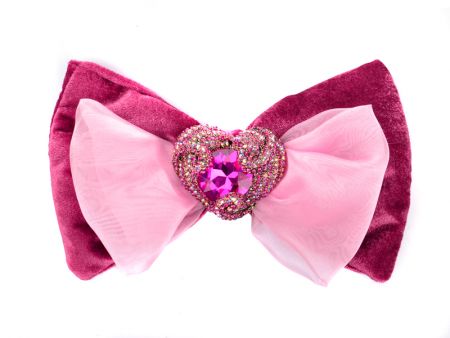 Ялинковий бант з брошкою Серце 