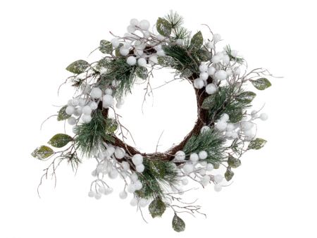 Декоративний вінок 40 см білий (пластик)