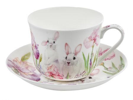 Чайний набір «Кролик у квітах» 2 предмети 470 мл