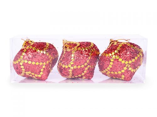 Набір ялинкових кульок 3шт, 8см