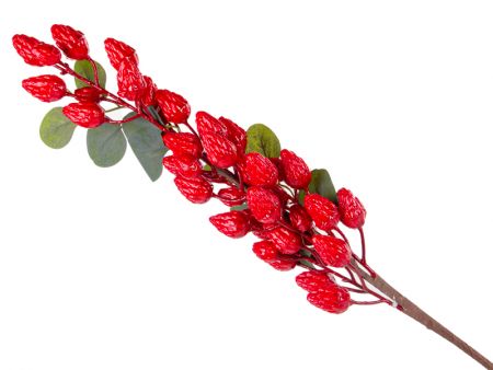 Гілка декоративна з ягідками 76 см (пластик)