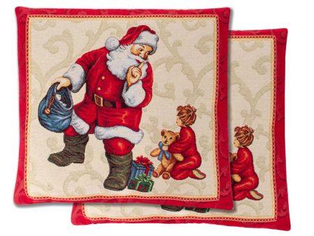 Наволочка новорічна гобеленова з люрексом 