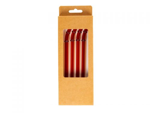 Набір трубочок 4 шт з йоржиком для коктейлів (скло)