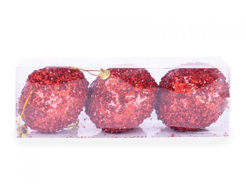 Набір ялинкових кульок 3шт, 8см