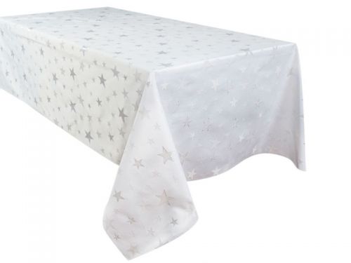 Скатертина з срібним люрексом "Зірки" 100х100 см