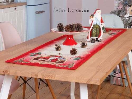Раннер гобеленовий новорічний з люрексом "JOUETS" 47х140см
