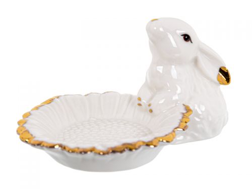 Блюдце декоративне "Кролик із соняшником" 12,5см