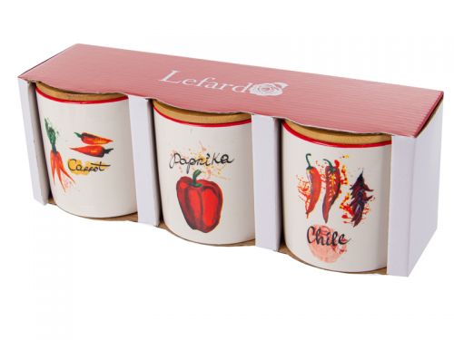 Набір банок для сипучих з 3-х шт  "Hot vegetables" 450мл 10x11см